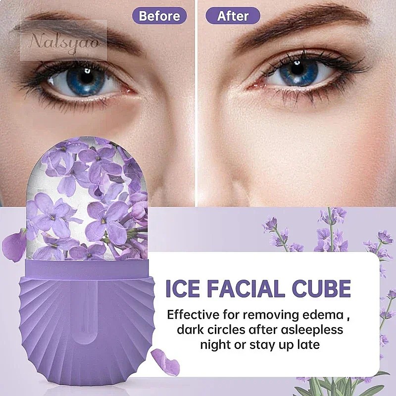 Face Ice Roller Puffiness - أداة تدليك الوجه بالثلج، قطعة واحدة،