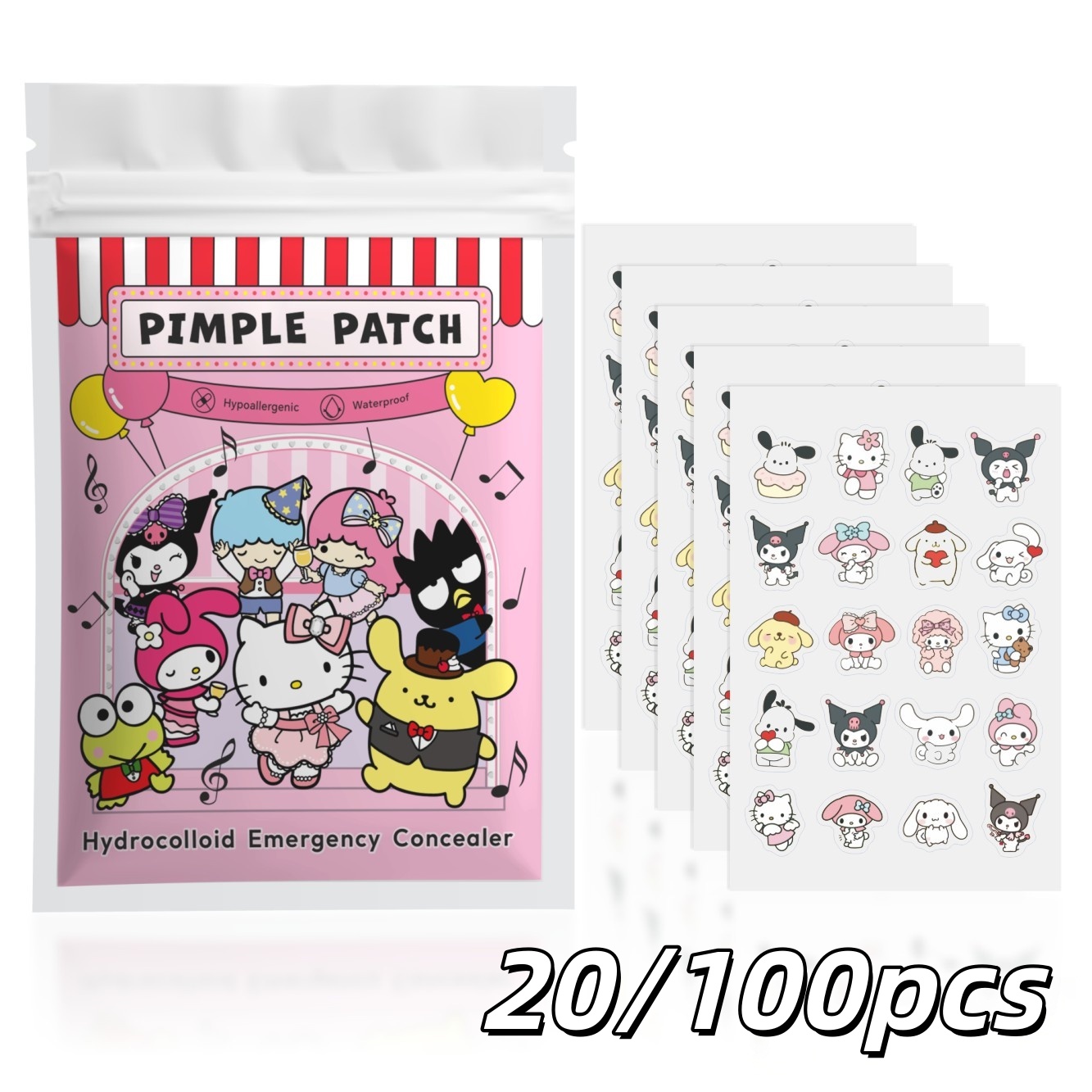 Hydrocolloid Pimple Patch - مجموعة من 20/100 قطعة من لاصقات
