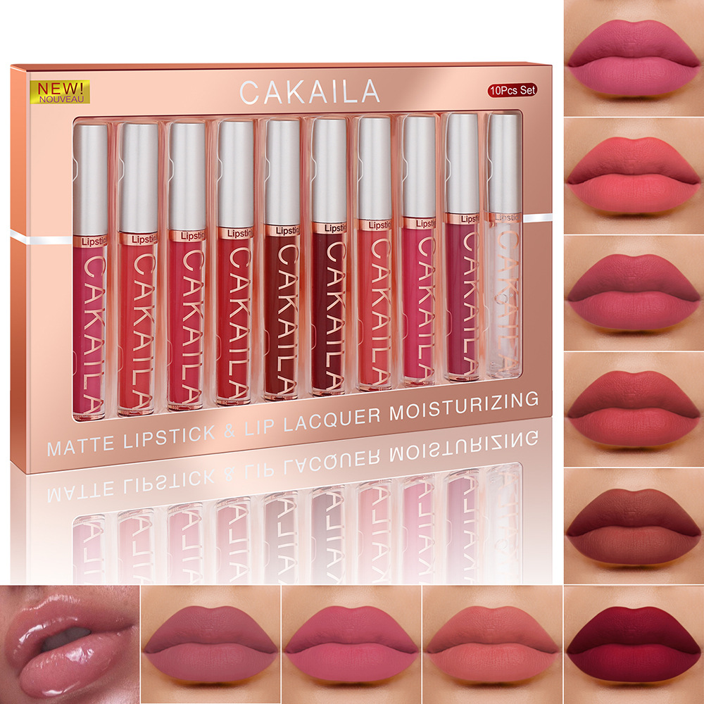 Matte Velvet Lip Tint Long Lasting - 4 قطع/10 قطع/مجموعة ملمع شفاه بلون