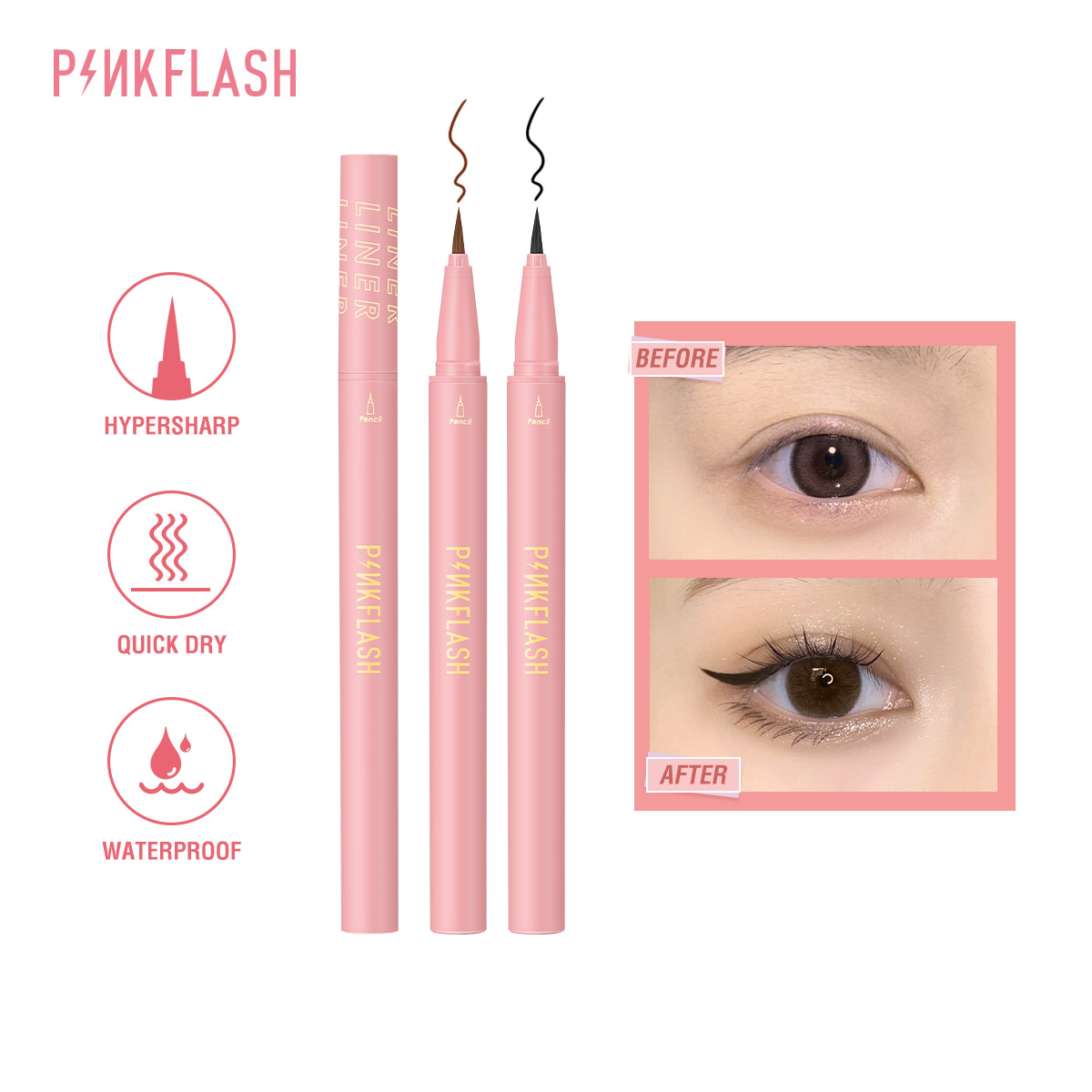 Waterproof Liquid Eyeliner Pen - قلم تحديد العيون السائل الأسود من