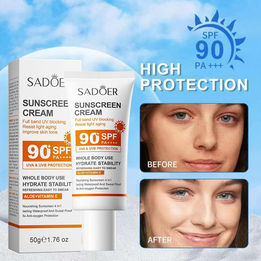 Spf 50 Waterproof Sunscreen - كريم Sadoer الواقي من الشمس مع