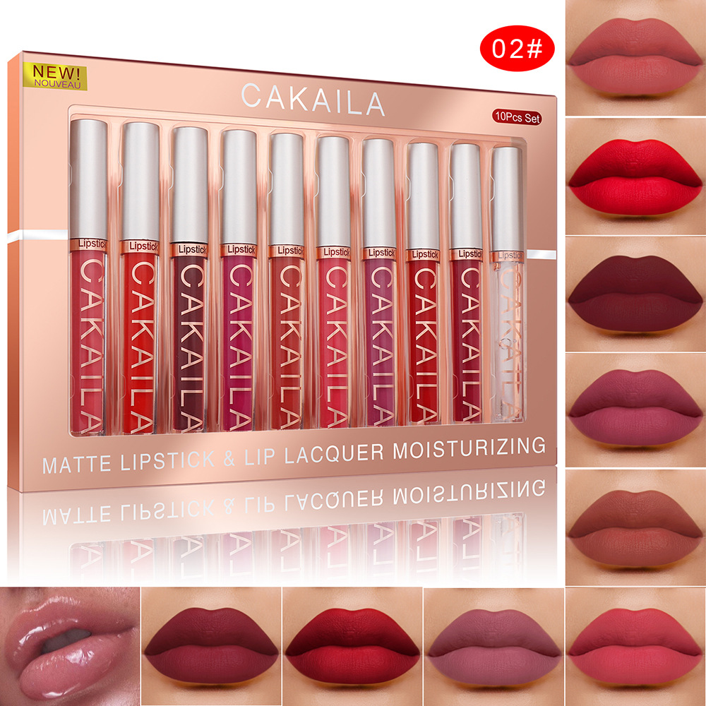 4 قطع/10 قطع/مجموعة ملمع شفاه  - مراجعة Matte Velvet Lip Tint Long Lasting وسعره