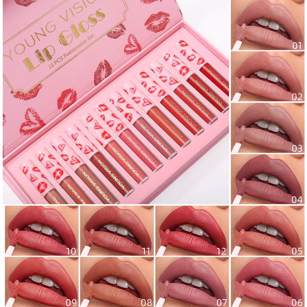 4 قطع/10 قطع/مجموعة ملمع شفاه  - مراجعة Matte Velvet Lip Tint Long Lasting وسعره