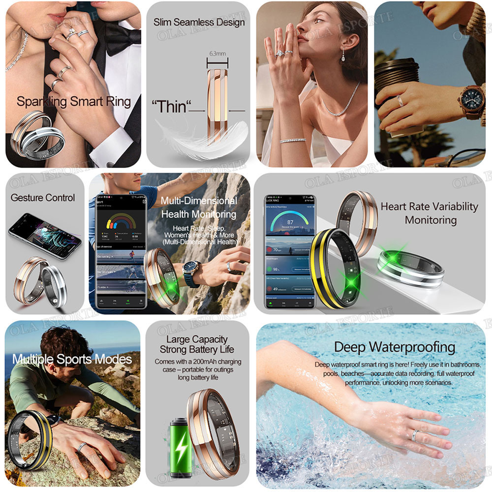 خاتم ذكي جديد رفيع 6.3 مم لمرا - مراجعة Health Monitors وسعره