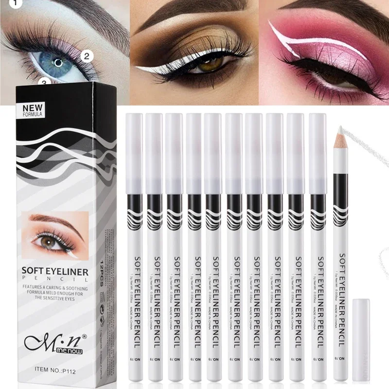12 قطعة ماكياج كحل أبيض سلس سه - مراجعة Waterproof Liquid Eyeliner Pen وسعره