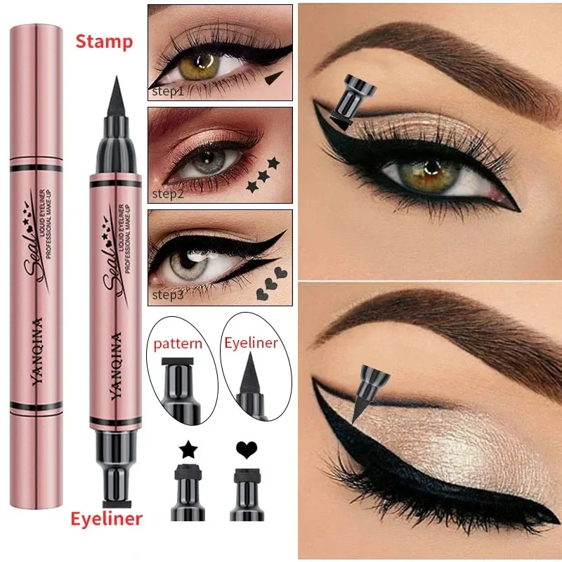 قلم تحديد العيون بختم مزدوج ال - مراجعة Waterproof Liquid Eyeliner Pen وسعره